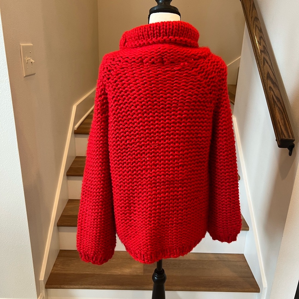 New With Tag Cozy Red Cable Knit Sweater - Picture 2 of 9